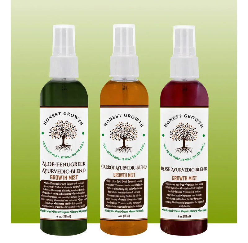 Ayurvedic Growth-Mist Trio •Thickens Hair •Stops Breakage •Daily Hydration •No Sticky, Greasy Residue! www.HonestGrowthLLC.com