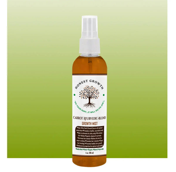 Carrot-Blend Ayurvedic Growth Mist - 4 oz.  •Stops Hair Breakage •Vitamins •No Sticky, Greasy Residue! www.HonestGrowthLLC.com