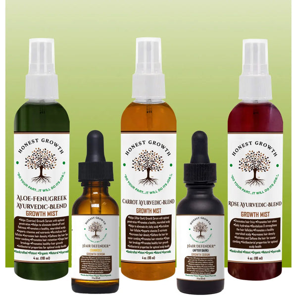 Hair-Defender Deluxe *Everything in the Bundle + Rose Ayurvedic-Blend Growth Mist! www.HonestGrowthLLC.com
