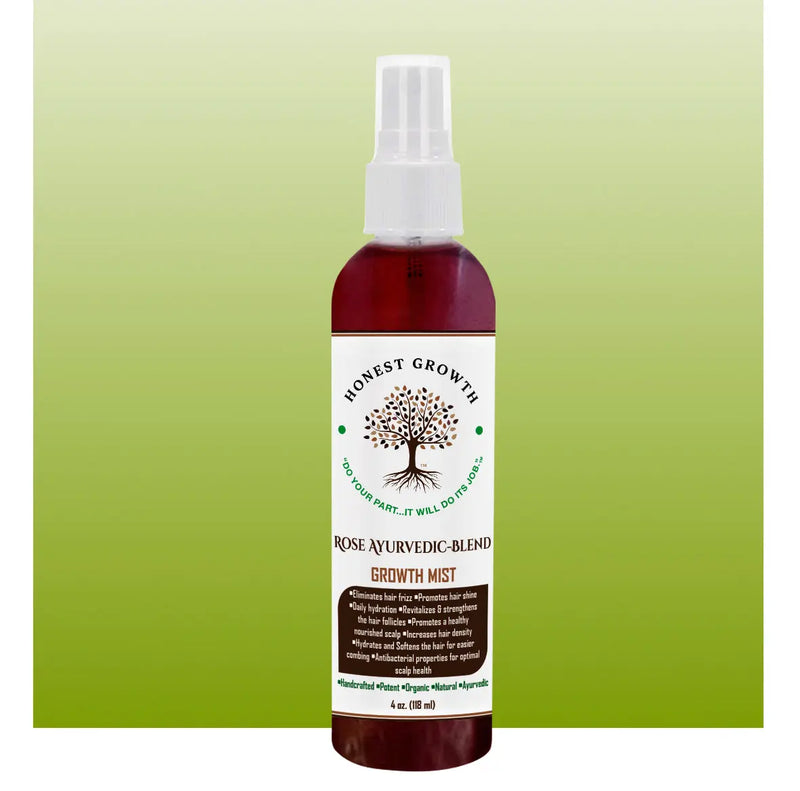 Rose Ayurvedic-Blend Growth Mist - 4 oz. •Daily Hydration •Eliminates Frizzy Hair •No Sticky, Greasy Residue! www.HonestGrowthLLC.com